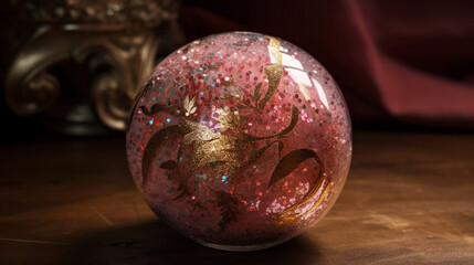 Poster - A ball decorated with glitter and sparkles Generative AI