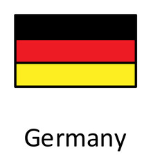 Aufkleber - National flag of Germany in simple colors with name icon