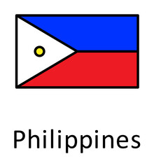 Aufkleber - National flag of Philippines in simple colors with name icon