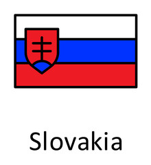 Aufkleber - National flag of Slovakia in simple colors with name icon