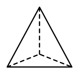 Poster - Geometric shapes, tetrahedron icon. Simple line, outline 3d figures icons for ui and ux, website or mobile application