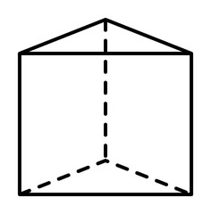 Poster - Geometric shapes, triangular prism icon. Simple line, outline 3d figures icons for ui and ux, website or mobile application