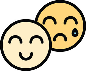 Poster - Emoji feelings icon. Outline Emoji feelings vector icon for web design isolated on white background color flat