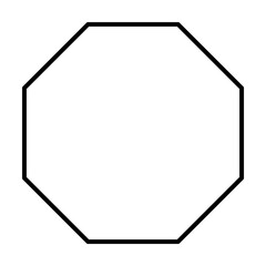 Poster - Geometric shapes, octagon icon. Simple line, outline 3d figures icons for ui and ux, website or mobile application