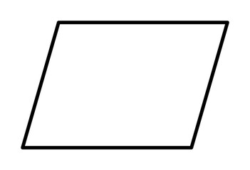 Poster - Geometric shapes, quadrangle icon. Simple line, outline 3d figures icons for ui and ux, website or mobile application