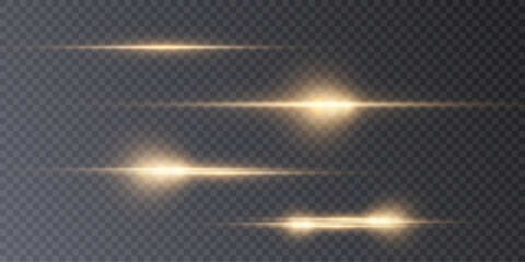 Poster - Vector illustration in golden color. light effect. Abstract laser beams of light. Chaotic neon rays of light