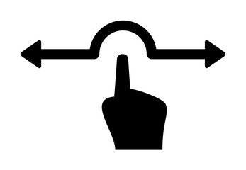 Poster - Hand, fingers, gesture, touch, move, right, left icon. Element of hand icon for mobile concept and web apps. Detailed Hand, fingers, gesture, touch, move right left icon