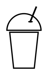 Poster - plastic beverage cup simple line icon