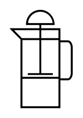 Poster - press the kettle simple line icon