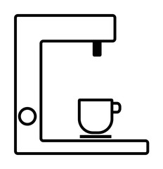 Poster - coffee machine simple line icon