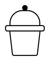 Poster - cup cake simple line icon