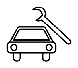 Poster - car repair sign icon. Element of navigation sign icon. Thin line icon for website design and development, app development. Premium icon