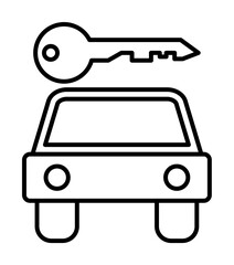 Poster - car rental sign icon. Element of navigation sign icon. Thin line icon for website design and development, app development. Premium icon