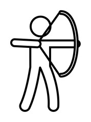 Aufkleber - archery sign icon. Element of navigation sign icon. Thin line icon for website design and development, app development. Premium icon