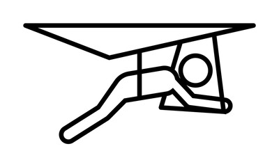 Poster - hang gliding sign icon. Element of navigation sign icon. Thin line icon for website design and development, app development. Premium icon