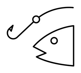 Poster - fishing sign icon. Element of navigation sign icon. Thin line icon for website design and development, app development. Premium icon