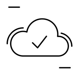 Poster - Cloud, done, networking icon. Simple line, outline elements of storage and cloud icons for ui and ux, website or mobile application