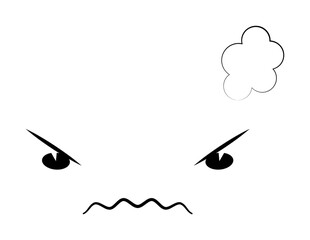 Aufkleber - Angry face icon. Element of anime face icon for mobile concept and web apps. Anime Angry face icon can be used for web and mobile