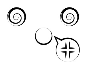 Aufkleber - Confused face icon. Element of anime face icon for mobile concept and web apps. Anime Confused face icon can be used for web and mobile