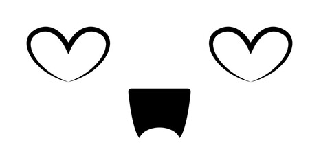 Aufkleber - eyes with hearts icon. Element of anime face icon for mobile concept and web apps. Anime eyes with hearts icon can be used for web and mobile