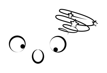 Aufkleber - Confused face icon. Element of anime face icon for mobile concept and web apps. Anime Confused face icon can be used for web and mobile