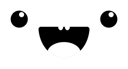 Aufkleber - show teeth face icon. Element of anime face icon for mobile concept and web apps. Anime show teeth face icon can be used for web and mobile