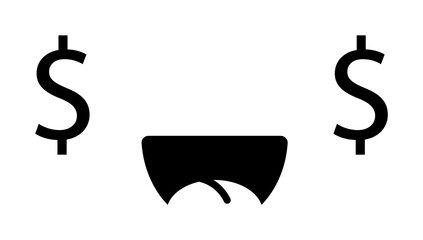 Aufkleber - eyes with dollar sign icon. Element of anime face icon for mobile concept and web apps. Anime eyes with dollar sign icon can be used for web and mobile