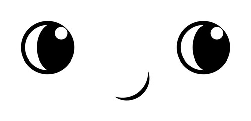 Aufkleber - indifference face icon. Element of anime face icon for mobile concept and web apps. Anime indifference face icon can be used for web and mobile