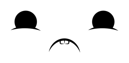 Aufkleber - sad face icon. Element of anime face icon for mobile concept and web apps. Anime sad face icon can be used for web and mobile