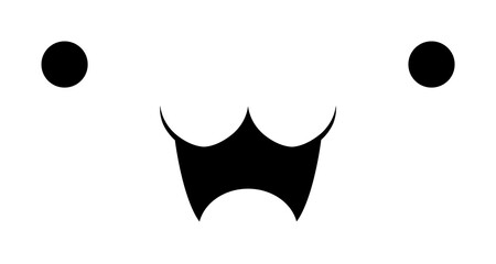 Aufkleber - show teeth face icon. Element of anime face icon for mobile concept and web apps. Anime show teeth face icon can be used for web and mobile