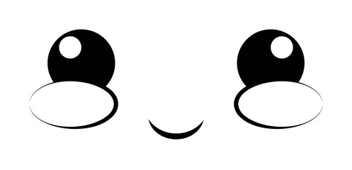 Aufkleber - shy face icon. Element of anime face icon for mobile concept and web apps. Anime shy face icon can be used for web and mobile
