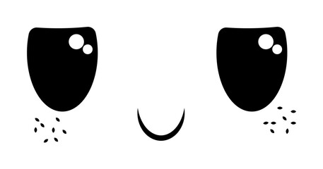 Aufkleber - shy face icon. Element of anime face icon for mobile concept and web apps. Anime shy face icon can be used for web and mobile