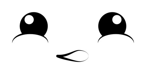 Aufkleber - Smile face icon. Element of anime face icon for mobile concept and web apps. Anime Smile face icon can be used for web and mobile
