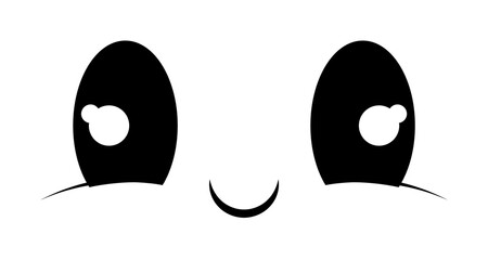 Aufkleber - Smile face icon. Element of anime face icon for mobile concept and web apps. Anime Smile face icon can be used for web and mobile