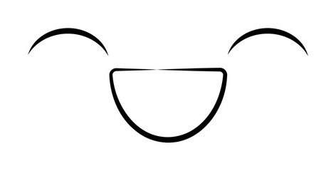 Aufkleber - Smile face icon. Element of anime face icon for mobile concept and web apps. Anime Smile face icon can be used for web and mobile