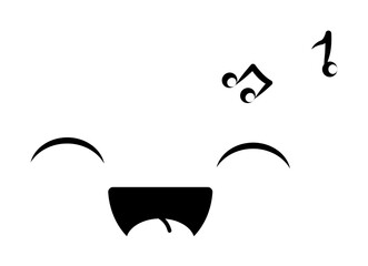 Aufkleber - smile, music face icon. Element of anime face icon for mobile concept and web apps. Anime smile, music face icon can be used for web and mobile