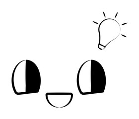 Aufkleber - Smile, idea face icon. Element of anime face icon for mobile concept and web apps. Anime Smile, idea face icon can be used for web and mobile