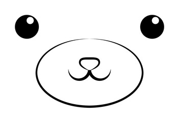 Poster - Smile panda face icon. Element of anime face icon for mobile concept and web apps. Anime Smile panda face icon can be used for web and mobile