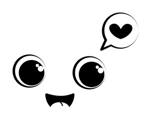 Aufkleber - Smile love face icon. Element of anime face icon for mobile concept and web apps. Anime Smile love face icon can be used for web and mobile