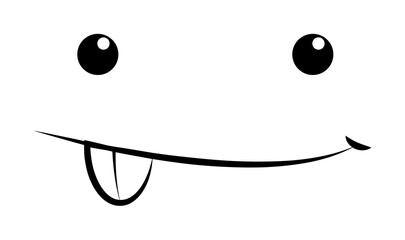 Aufkleber - tease face icon. Element of anime face icon for mobile concept and web apps. Anime tease face icon can be used for web and mobile