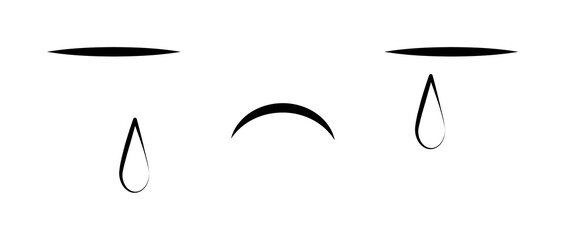 Aufkleber - To cry face icon. Element of anime face icon for mobile concept and web apps. Anime To cry face icon can be used for web and mobile