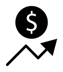 Aufkleber - financial uplift icon. Element of web icon for mobile concept and web apps. Glyph financial uplift icon can be used for web and mobile