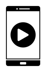 Aufkleber - player in phone icon. Element of web icon for mobile concept and web apps. Glyph player in phone icon can be used for web and mobile