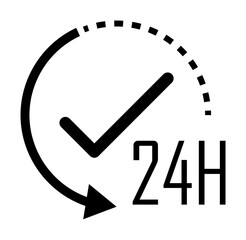 Aufkleber - 24 hours work icon. Element of web icon for mobile concept and web apps. Glyph 24 hours work icon can be used for web and mobile