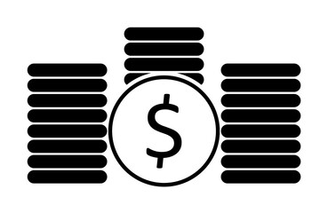 Aufkleber - pile of coins icon. Element of simple icon. Premium quality graphic design icon. Signs and symbols collection icon for websites, web design, mobile app