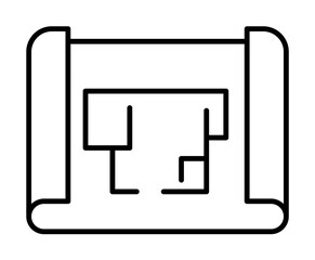 Aufkleber - plan. Element of construction icon for mobile concept and web apps. Thin line plan can be used for web and mobile on white bakgorund