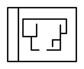 Aufkleber - plan. Element of construction icon for mobile concept and web apps. Thin line plan can be used for web and mobile on white bakgorund