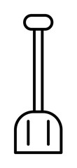 Poster - shovel. Element of construction icon for mobile concept and web apps. Thin line shovel can be used for web and mobile on white bakgorund