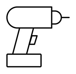Poster - drill. Element of construction icon for mobile concept and web apps. Thin line drill can be used for web and mobile on white bakgorund