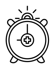 Poster - Alarm clock, beauty time icon. Element of anti aging outline icon for mobile concept and web apps. Thin line Alarm clock, beauty time icon can be used for web and mobile